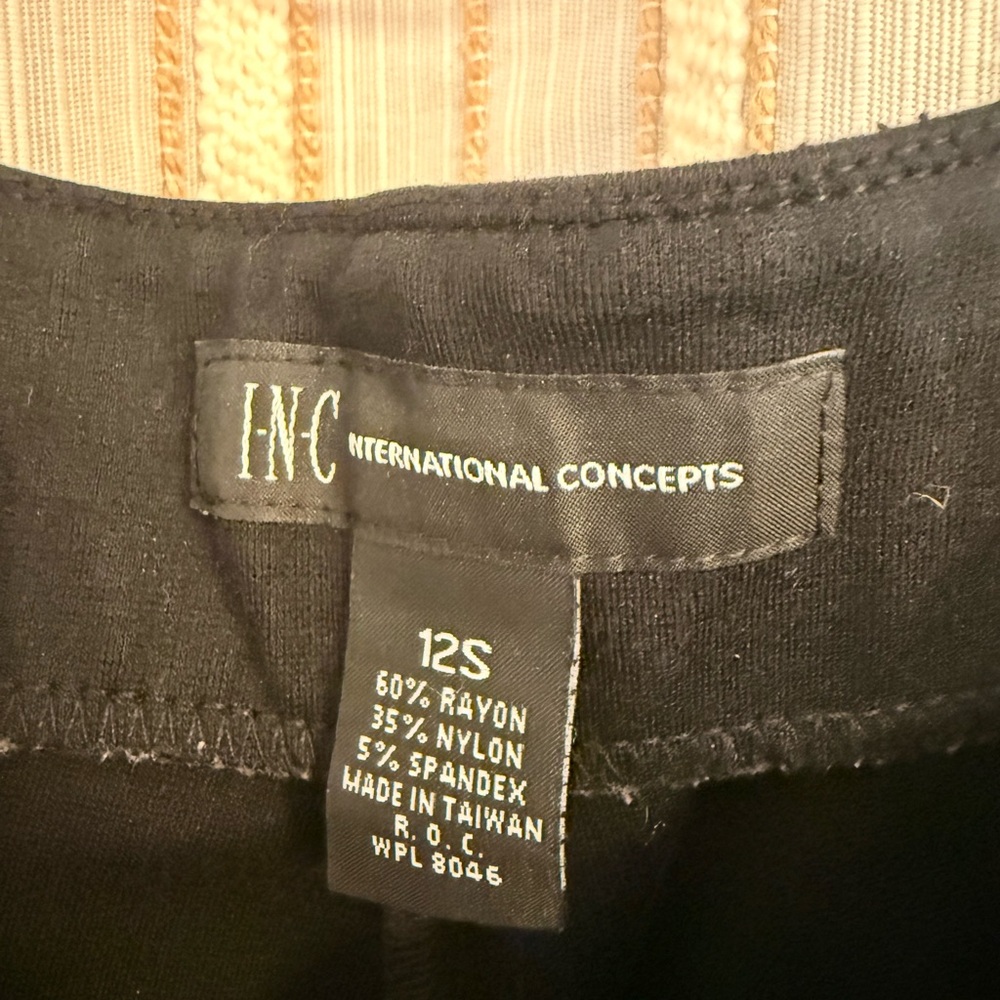 INC International Concepts Black Flare Pants size 12S - Picture 3 of 3